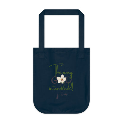 Organic Canvas Flower 2 Tote Bag - Personalizable - Just Us, “The way GOD intended”