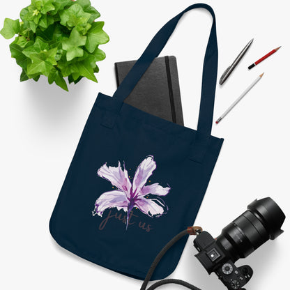 Organic Canvas Flower Tote Bag - Personalizable - Just Us, “The way GOD intended”