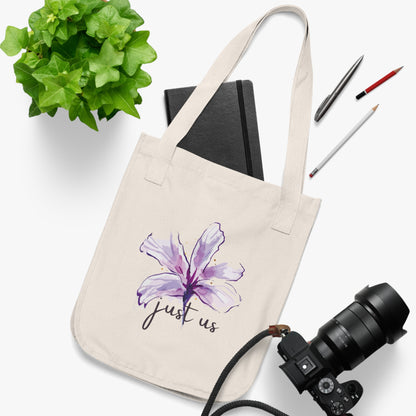 Organic Canvas Flower Tote Bag - Personalizable - Just Us, “The way GOD intended”