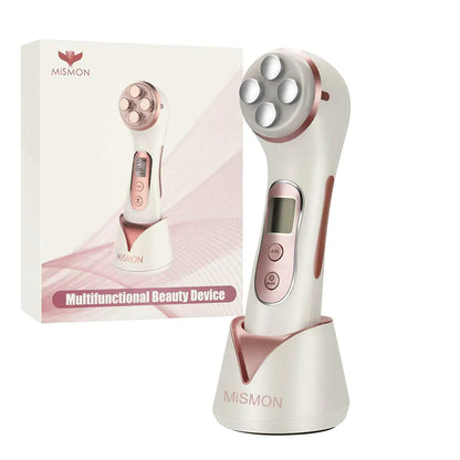 MiSMON Wrinkle Reduction Device 5 in 1 Multifunction Facial Massager High Frequency LED Skin Care Beauty Device Skin Rejuvenation/Anti-Aging/Skin Tightening/Face Lifting/Face Cleansing